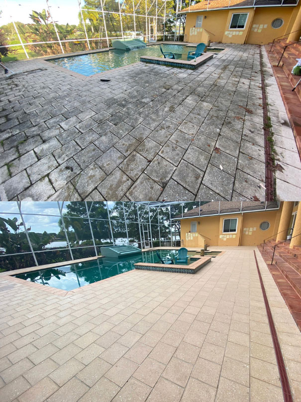 Shellock pool deck, before and after